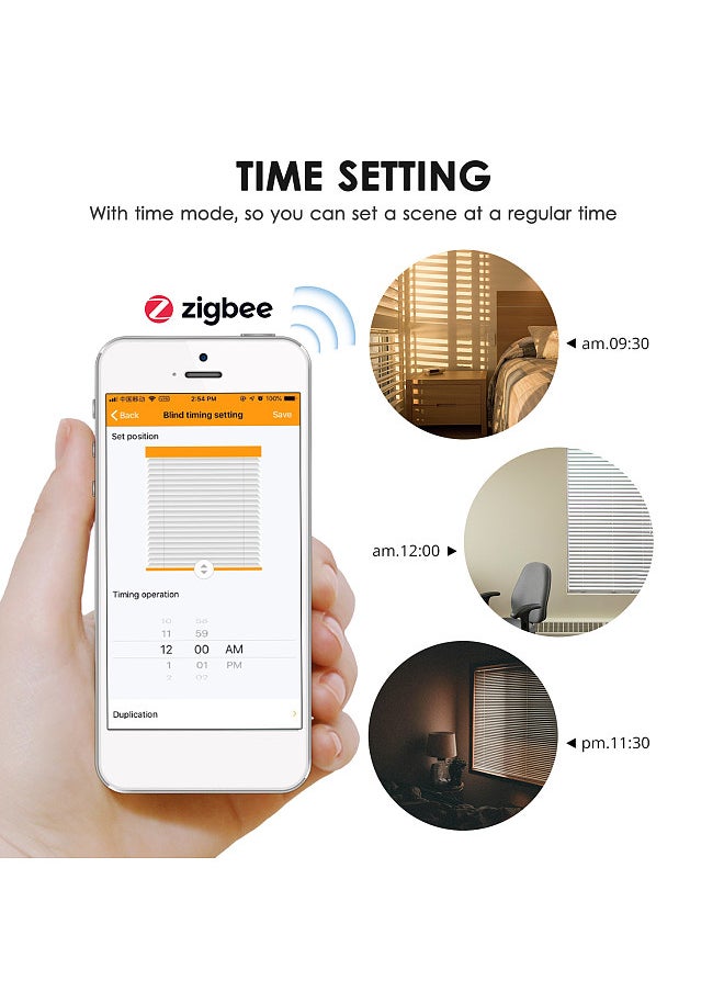 Generic - Solar Powered Zigbee Control Smart Blinds Drive Motor  Motorized Chain Roller Voice Control Shade Shutter Drive Motor Replacement for Alexa  Home Support Time Scene and Group Mode (Requires Zigbee 3.0 or Later) - Image 1