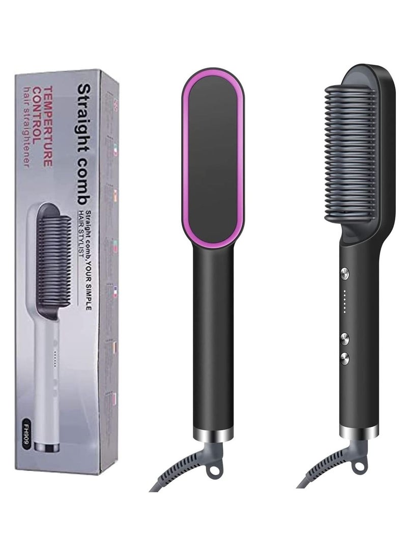 DubaiGallery Hair Straightener Brush, Hair Straightening Iron Comb, Fast Heating & Built with 5 Temp Settings & Anti-Scald, Perfect for Professional Salon at Home Hair Styler - Image 2