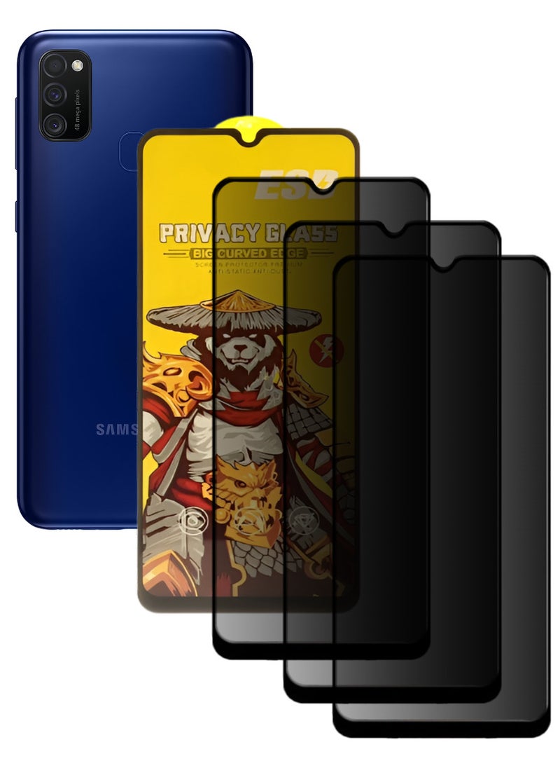 ESD 3 Pieces Tempered Dustproof Privacy Glass Screen Protector Compatible For Samsung Galaxy M21 - Image 1