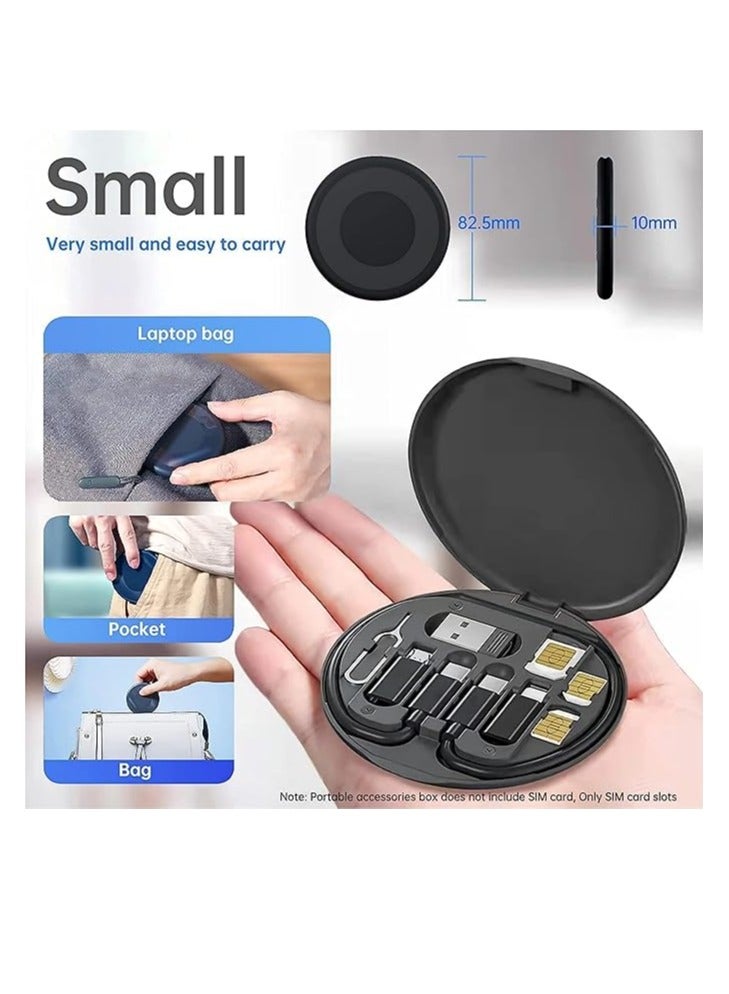 All in One 60W USB Fast Charging Travel Data Cable Set Type C, Lightening and Micro USB Port Inbuilt Mobile Stand Compatible with iPhone, iPad, Samsung, RealMe & All Other Android Phones - Image 3