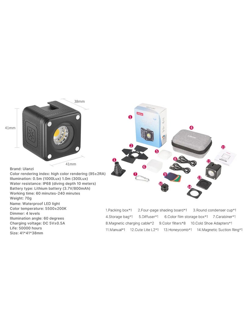 Ulanzi L2 Cute Lite Waterproof LED Light - Image 2