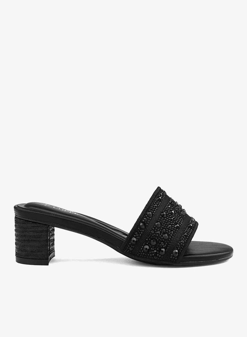 كابلي صندل مسطح نسائي سهل الارتداء مزين بالخرز