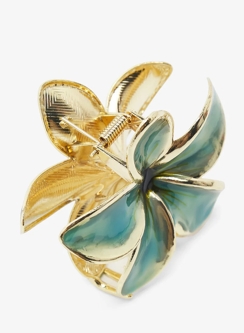 Ginger Metallic Flower Hair Claw