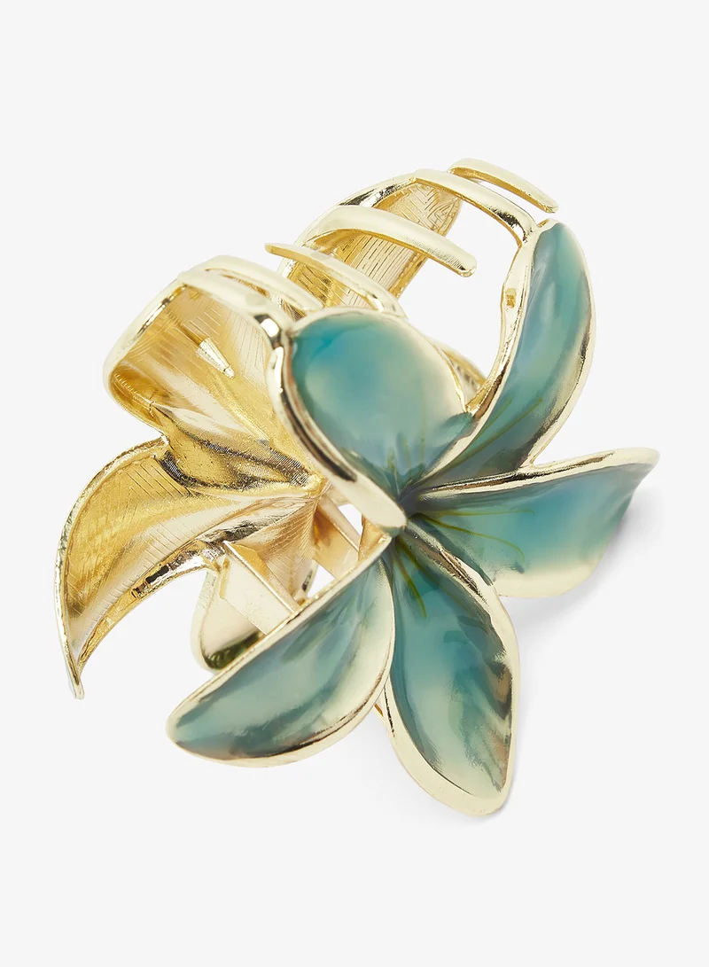Ginger Metallic Flower Hair Claw
