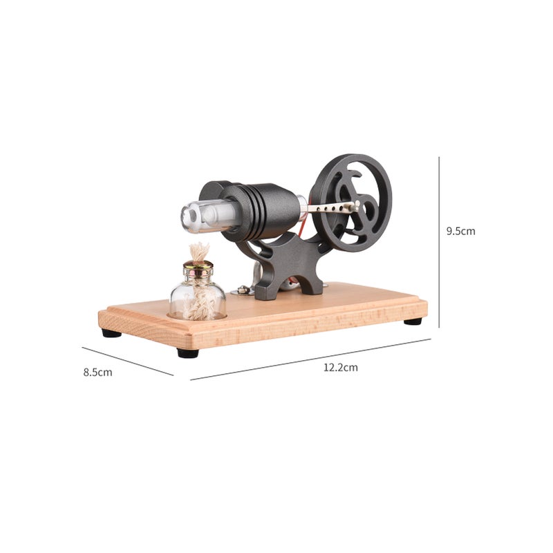 Stirling Engine Motor Kit: Grey Aluminum Alloy Body - RTR Version Ready To Use Stirling Engine Model for Science Education, Desk Decoration, Hobbyists & Students - Image 3