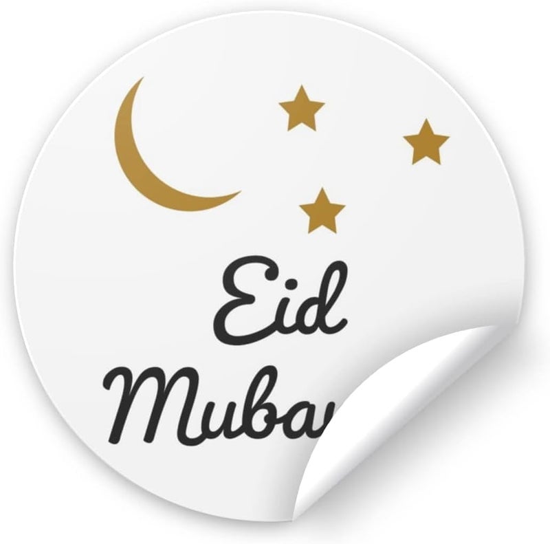 Eid Mubarak Ramadan Muslim Celebration Gift Bag Stickers Labels,Eid Mubarak Stickers Round Self Adhesive Tags Islamic Gifts for Eid Party Decorations Ramadan Party Supplies 24 pcs