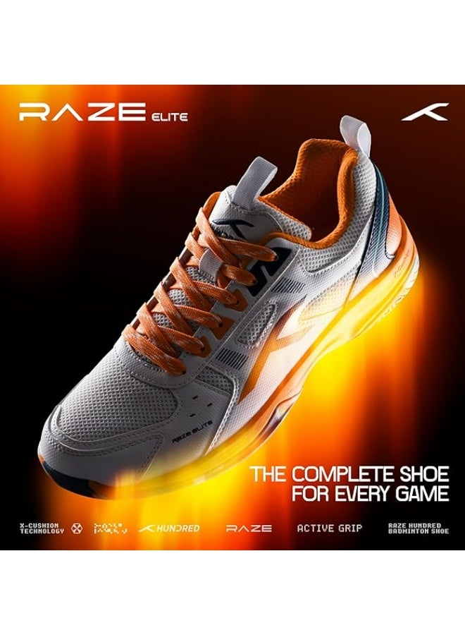 هندرد رايز حذاء كرة الريشة| رجال وبنين | حذاء لا يترك علامات | حذاء المحكمة | للاعبي كرة الريشة والاسكواش والتنس | وسادة X، نعل نشط للإمساك، مساعدة لأصابع القدم - Image 2