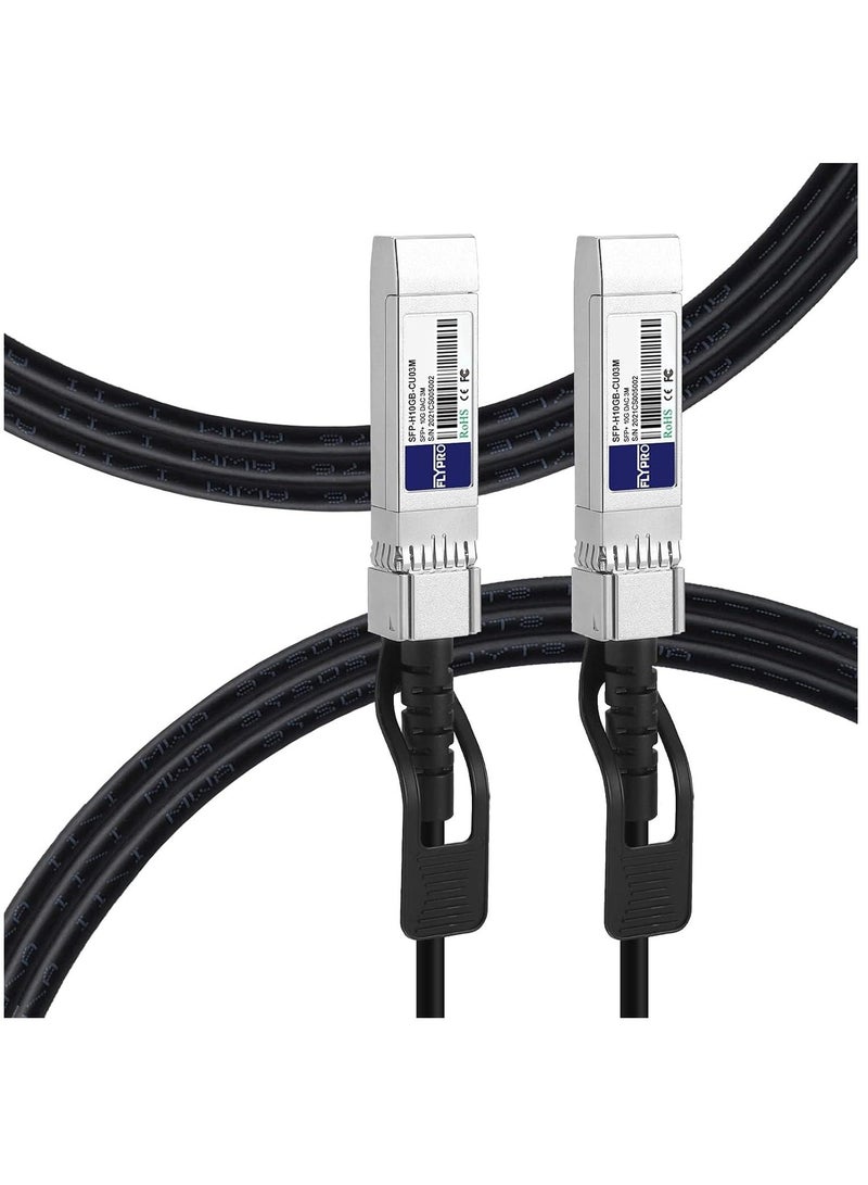 SFP Cable, 10G SFP+ DAC Passive Direct Attach Copper Twinax Cable for Cisco SFP-H10GB-CU3M, Ubiquiti, Netgear, Mikrotik, D-Link, Intel, Supermicro and More (9.8ft) - Image 1