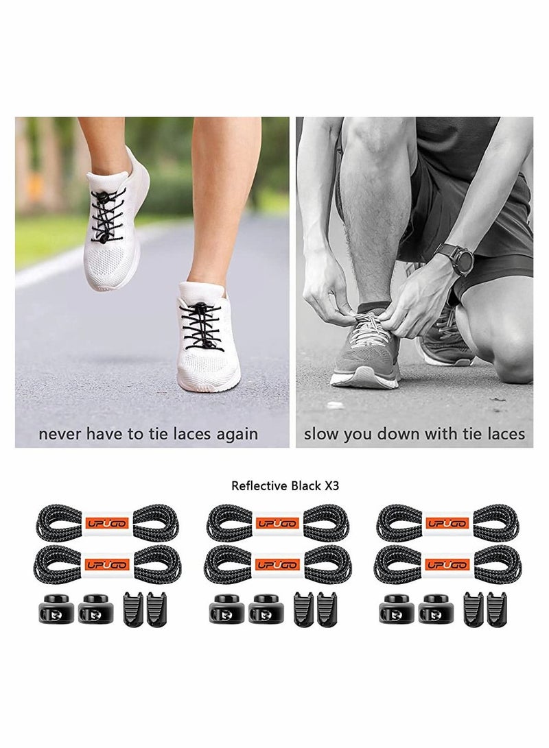 KASTWAVE Elastic No Tie Shoelaces, KASTWAVE Heavy Duty Reflective Shoe Laces for Kids and Adults - Image 3