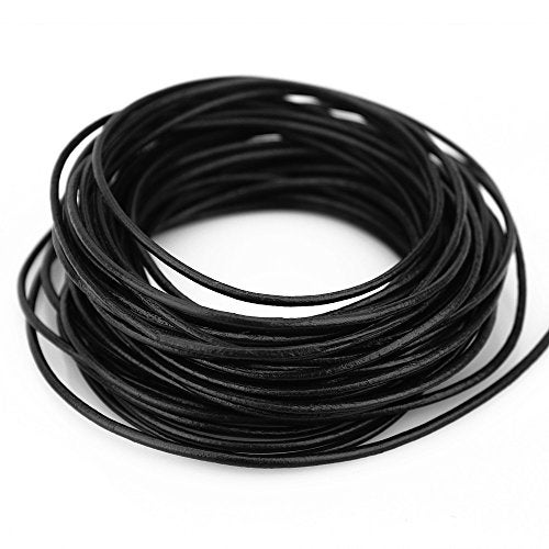 LolliBeads (TM) 1.5 mm Genuine Round Leather Cord Braiding String Black 10 Meters (10 Yards) - Image 5