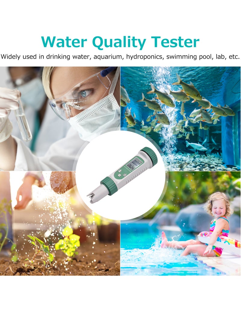 Digital Water Quality Tester 6 in 1 Multifunction Water Quality Monitor PH/ EC/ TDS/ SALT/ S.G/ Temperature Portable Testing Meter Analyzer for Drinking Water Aquarium Hydroponics Lab - Image 4