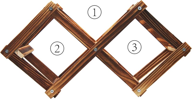MUGLIO Foldable Wooden Wine Bottle Holder Free Standing Natural Wine Shelves for Pantry 2 Slots for 3 Bottles Wine Rack - Image 5