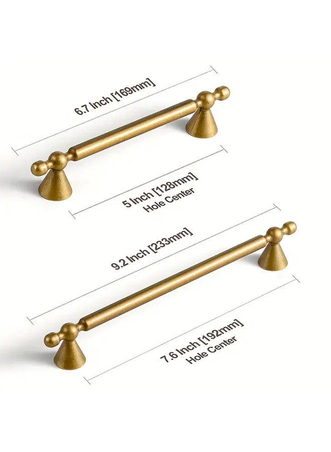 Solid Zinc Alloy Cabinet Handles Retro Brass 7 6 Inch Hole Center Hardware Accessories - Image 3