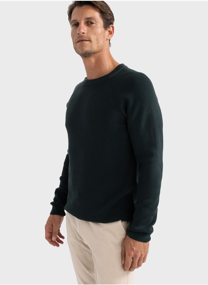 DeFacto - Crew Neck Knitted Sweater - Image 1