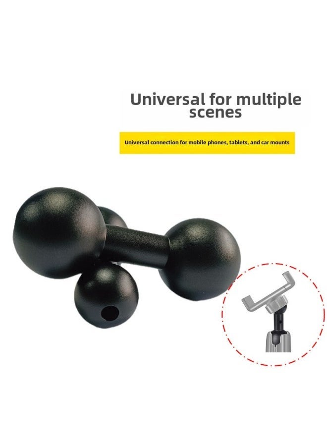 Aluminum Alloy Ball Head 25mm To 17mm Double Ball Head Connecting Rod Motorcycle Car Mobile Phone Navigation Bracket Adapter Accessories-Color:12 Ball Head Long Nut (titanium Gray) - Image 3