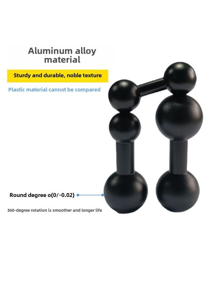 Aluminum Alloy Ball Head 25mm To 17mm Double Ball Head Connecting Rod Motorcycle Car Mobile Phone Navigation Bracket Adapter Accessories-Color:12 Ball Head Long Nut (titanium Gray) - Image 5