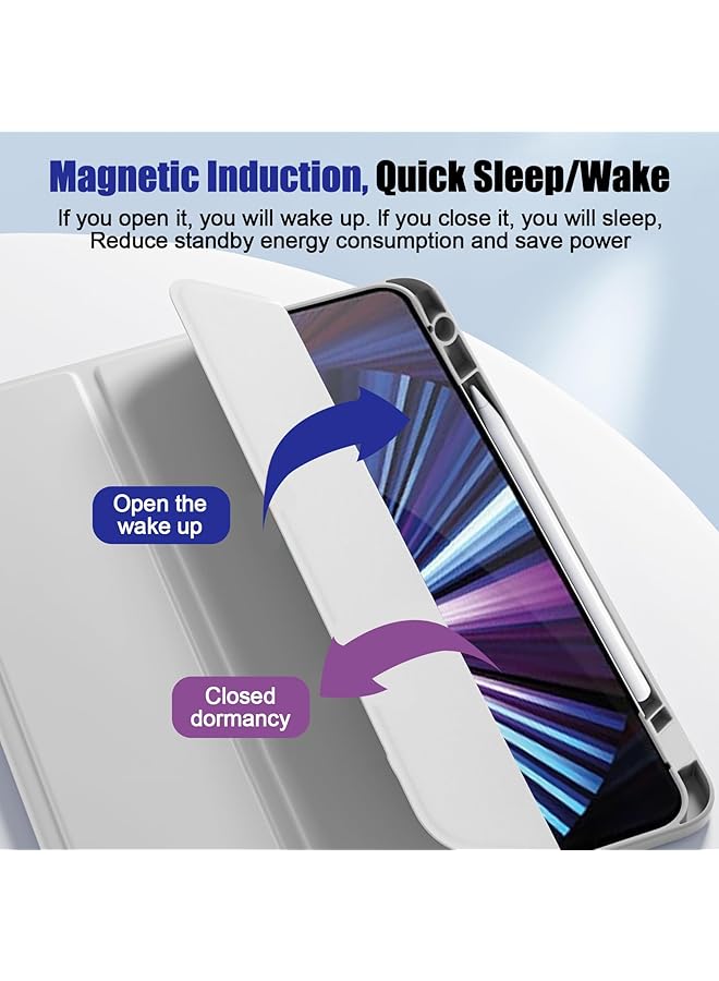 erorex Case For Honor Magic Pad 2 12.3 Inch 2024 Auto Sleep Wake Ultra-Thin Y-Folding Leather Case With Pen Holder Tablet Cover For Honor Magic Pad 2 Gray - Image 5