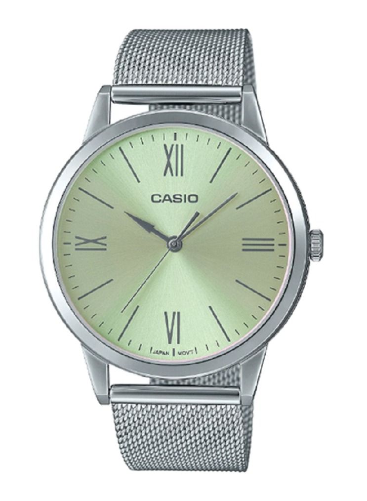 Casio Men Watch Analog Silver Stainless Steel Mesh Band MTP-E600M-9BDF. - Image 1
