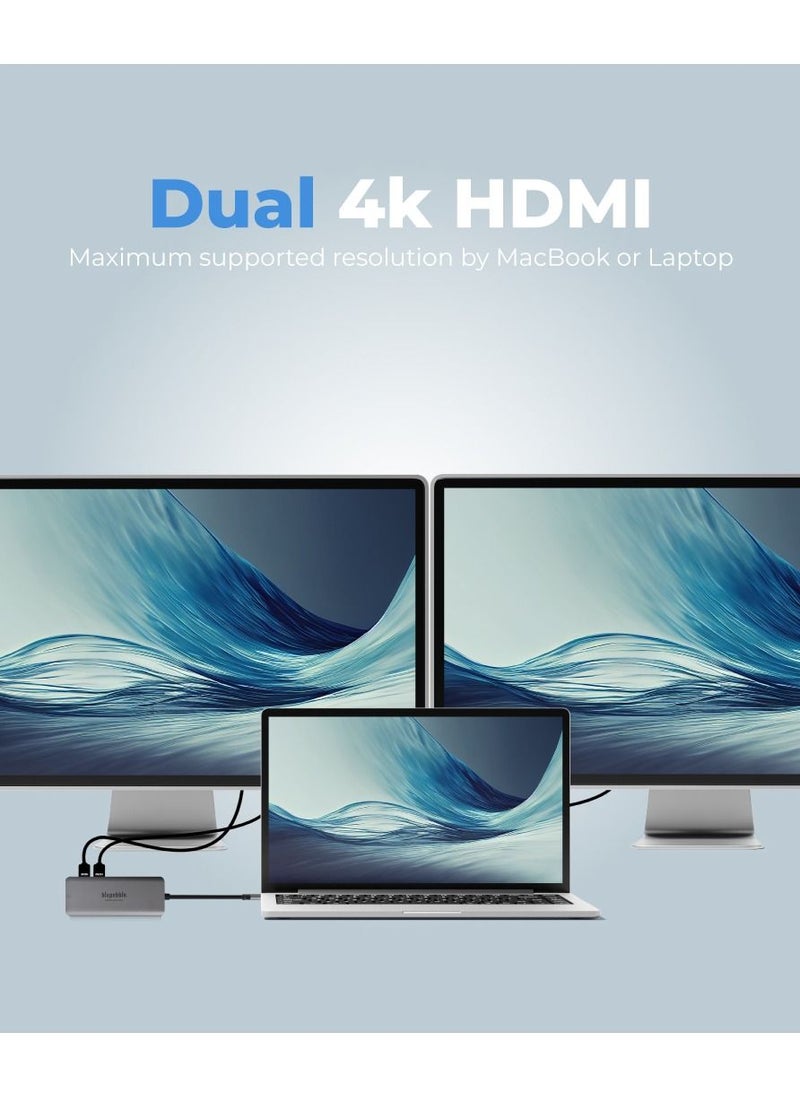 blupebble - C9 Hub Aluminum 9-in-1 Multimedia HUB 4K HDMI with Ethernet Card Reader USB-C USB-2.0 & USB 3.0 - Image 1