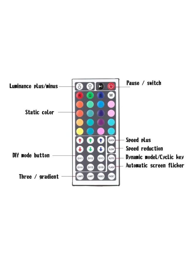10M 5050 RGB WiFi LED Soft Light Strip Kit With Remote Wireless Controller Brown - Image 2