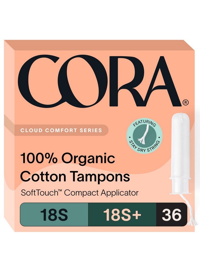 cora Cora Organic Applicator Tampon Multipack | 18 Super & 18 Super Plus Absorbency | 100% Organic Cotton, Unscented, BPA-Free Compact Applicator | Leak Protection | Packaging May Vary | 36 Total - Image 1