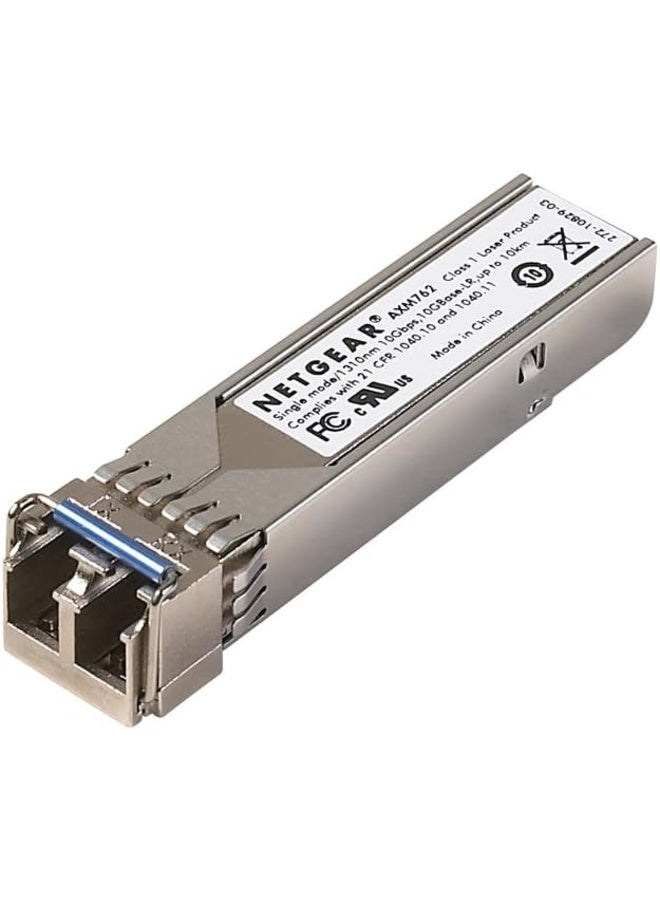 وحدة إرسال واستقبال ألياف ضوئية NETGEAR AXM762-10000S SFP+ بسرعة 10 جيجابت، أحادية النمط، بمدى يصل إلى 10 كم، بموصل LC مزدوج