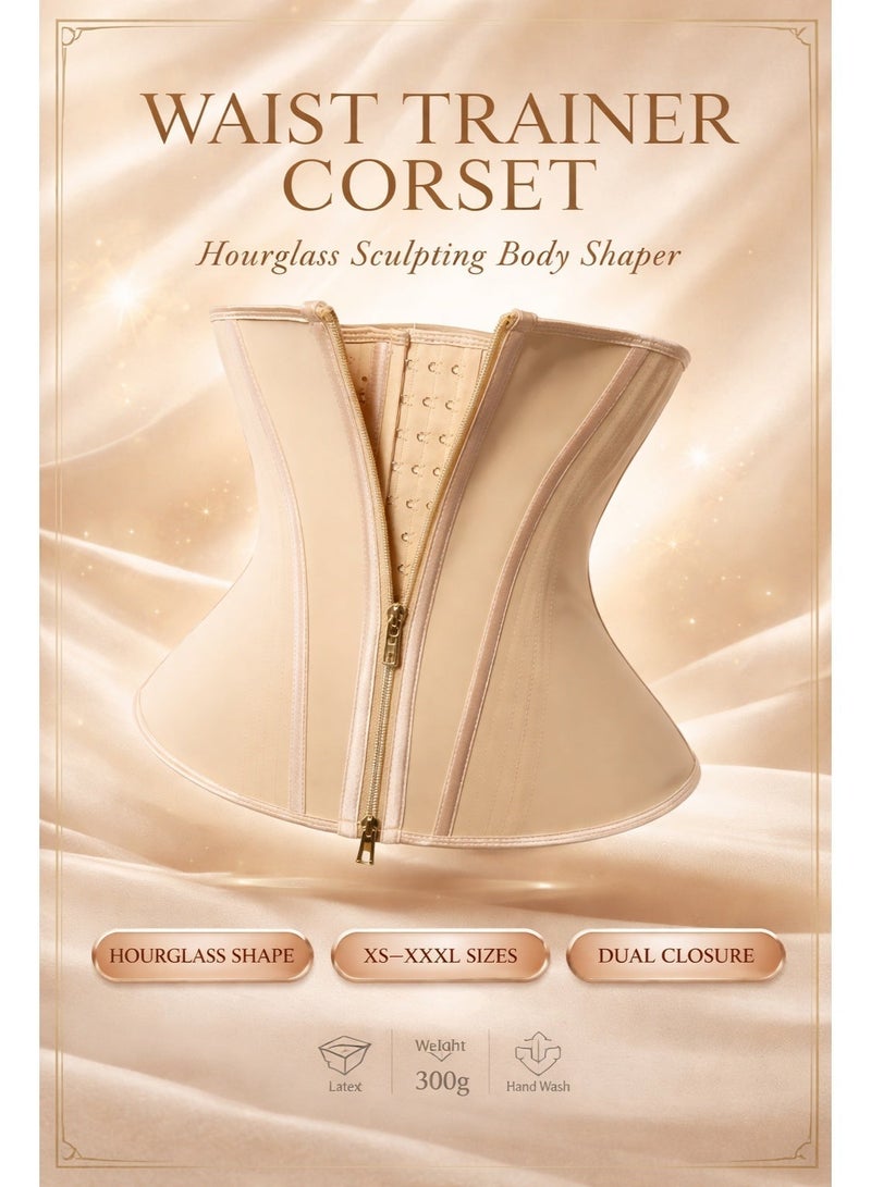 Plus-size shapewear for women – seamless waist-shaping corset, supermodel waist and goddess-inspired hourglass design, tummy-tucking and body-shaping bodysuit to help you slim and sculpt your figure, apricot - Image 4