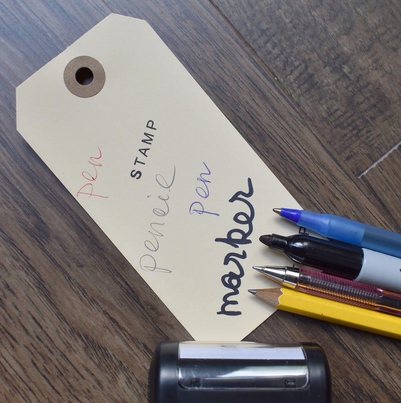 EZDOM Tags with Elastic String Attached - #5, 4 3/4" x 2 3/8" Box of 200 Manila Paper Label Tags with Elastic Loop and Reinforced Hole - Image 5