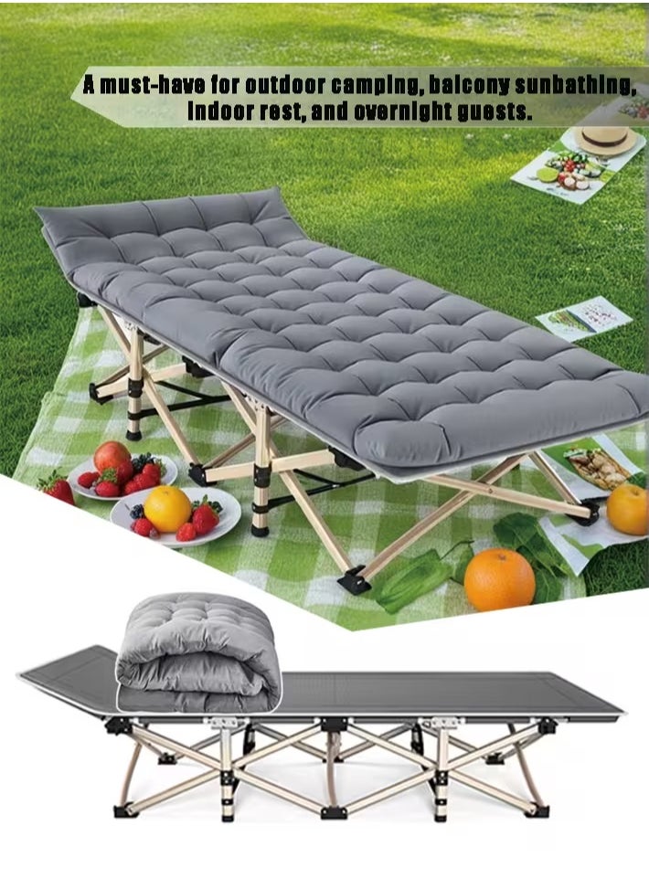 Pretocter Camping Cot Folding bed with Mattress and Portable Storage Bag,Foldable Aluminium Single Bed for Adults and kids Camping,Travel,Home,Office Rest,(Bear 180KG,74.8X27.9X14.1inch)  - Image 5