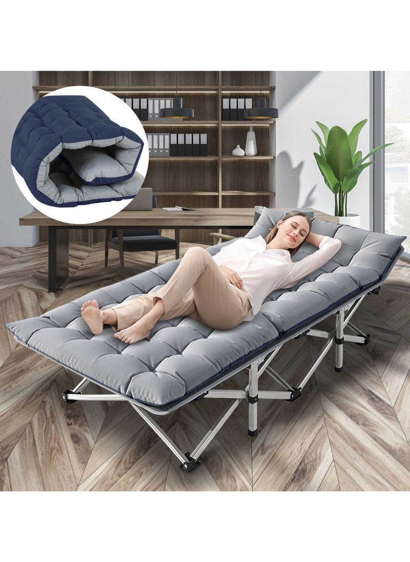 Pretocter Camping Cot Folding bed with Mattress and Portable Storage Bag,Foldable Aluminium Single Bed for Adults and kids Camping,Travel,Home,Office Rest,(Bear 180KG,74.8X27.9X14.1inch)  - Image 2