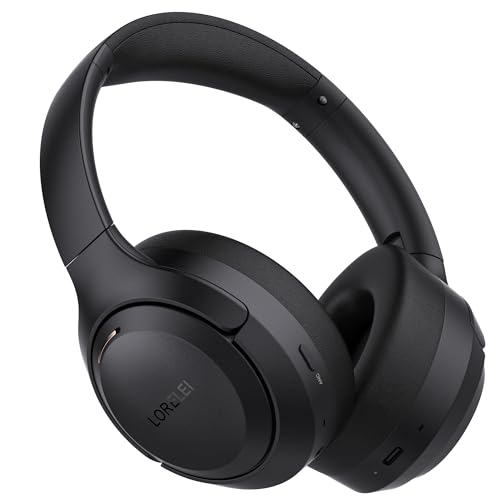 LORELEI QC60 Hybrid Active Noise Cancenlling HeadphonesWireless Over Ear Bluetooth Headsets with Microphone 60H Playtime Foldable Lightweight Deep Bass Memory Earmuffs for Travel Home Office - Image 1