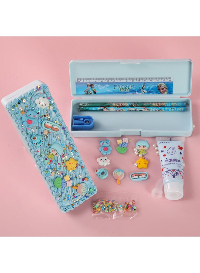 Children's Cartoon Diy Handmade Cream Glue Material Bag Stationery Box Little Girl Student's Pencil Case Gift - Image 1
