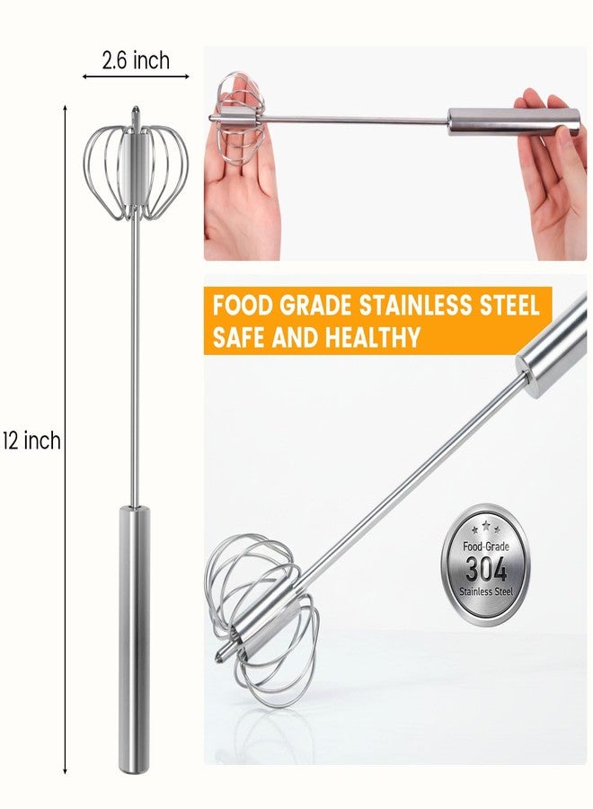 هانزغو مضرب بيض من الفولاذ المقاوم للصدأ من هانزجو، خلاط نصف أوتوماتيكي 12 بوصة للاستخدام المنزلي، متعدد الاستخدامات لعمل رغوة الحليب، خلاط يدوي للخلط والخفق والتقليب. - Image 5