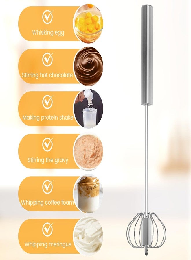 هانزغو مضرب بيض من الفولاذ المقاوم للصدأ من هانزجو، خلاط نصف أوتوماتيكي 12 بوصة للاستخدام المنزلي، متعدد الاستخدامات لعمل رغوة الحليب، خلاط يدوي للخلط والخفق والتقليب. - Image 4