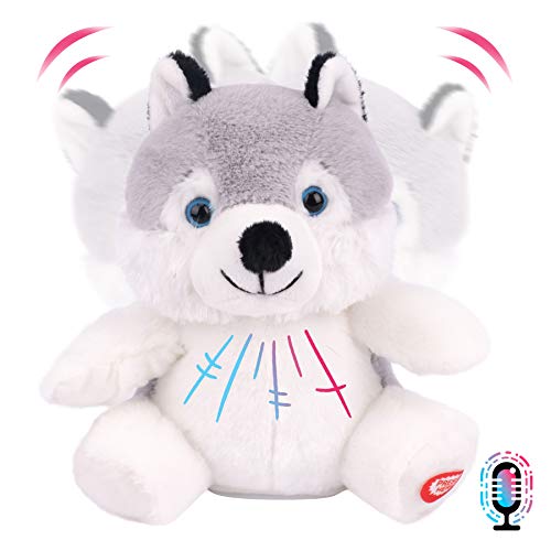 Hopearl Talking Husky Repeats What You Say Shaking Head Electric Interactive Animated Toy Speaking Plush Buddy Birthday Festival for Toddlers 75 - Image 1