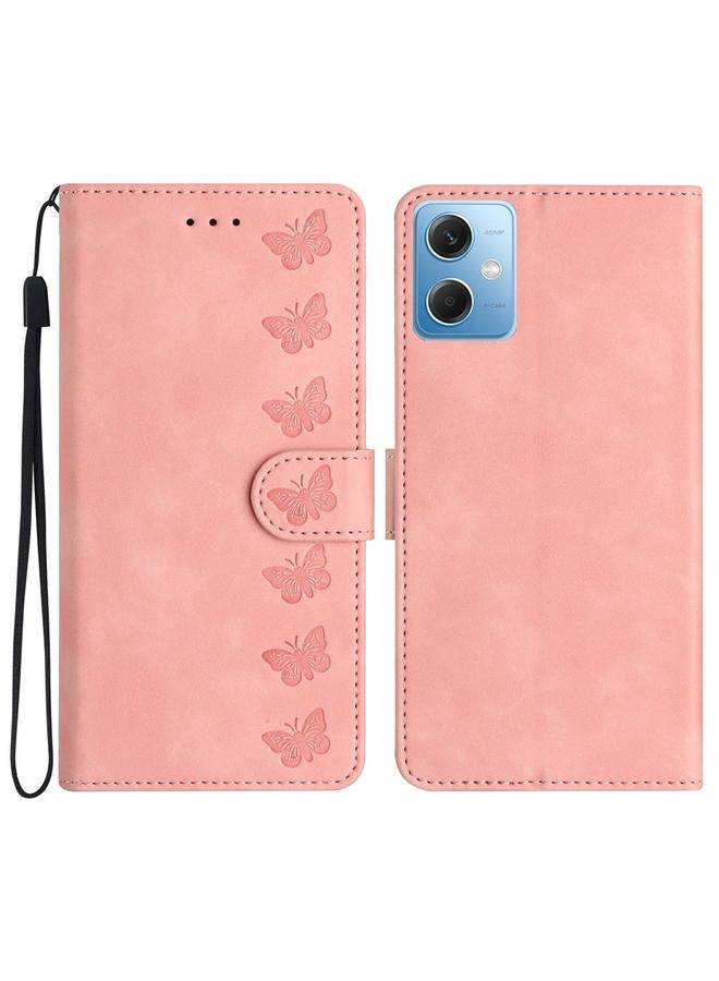 erorex Case For Xiaomi Redmi Note 12 5G Global Seven Butterflies Embossed Leather Phone Case - Image 1