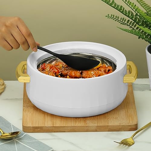 SELVEL Elegance Casserole | Advanced PU Insulation | Elegant Design Hot Pot | Hot Case Keeps Food Hot & Fresh for Hours | Serve Chapati, roti, Biryani and More (Classic White, 1700) - Image 5