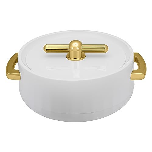 SELVEL Elegance Casserole | Advanced PU Insulation | Elegant Design Hot Pot | Hot Case Keeps Food Hot & Fresh for Hours | Serve Chapati, roti, Biryani and More (Classic White, 1700) - Image 1