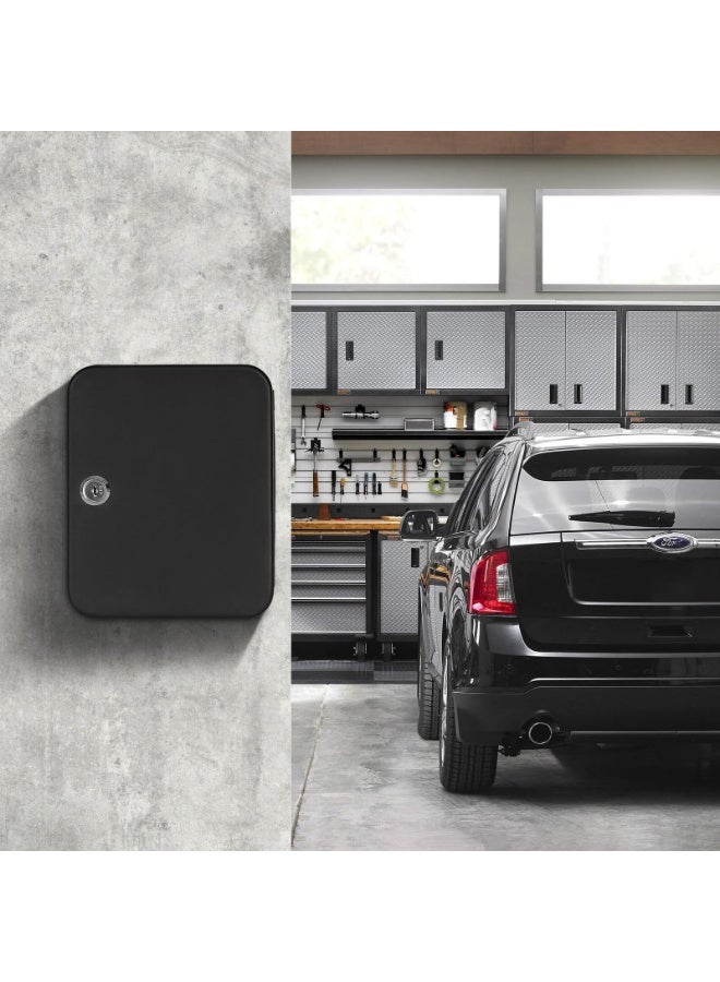 Chabeia Combination Key Cabinet, 20 Key Hooks Key Box Wall Mounted, with Code Lock Key, Cabinet Security Lock Box Locking Key Cabinet, 7.8"x6.3"x3.14" , No color labels（Black） - Image 2