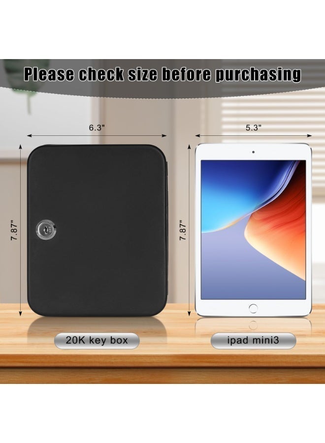 Chabeia Combination Key Cabinet, 20 Key Hooks Key Box Wall Mounted, with Code Lock Key, Cabinet Security Lock Box Locking Key Cabinet, 7.8"x6.3"x3.14" , No color labels（Black） - Image 3