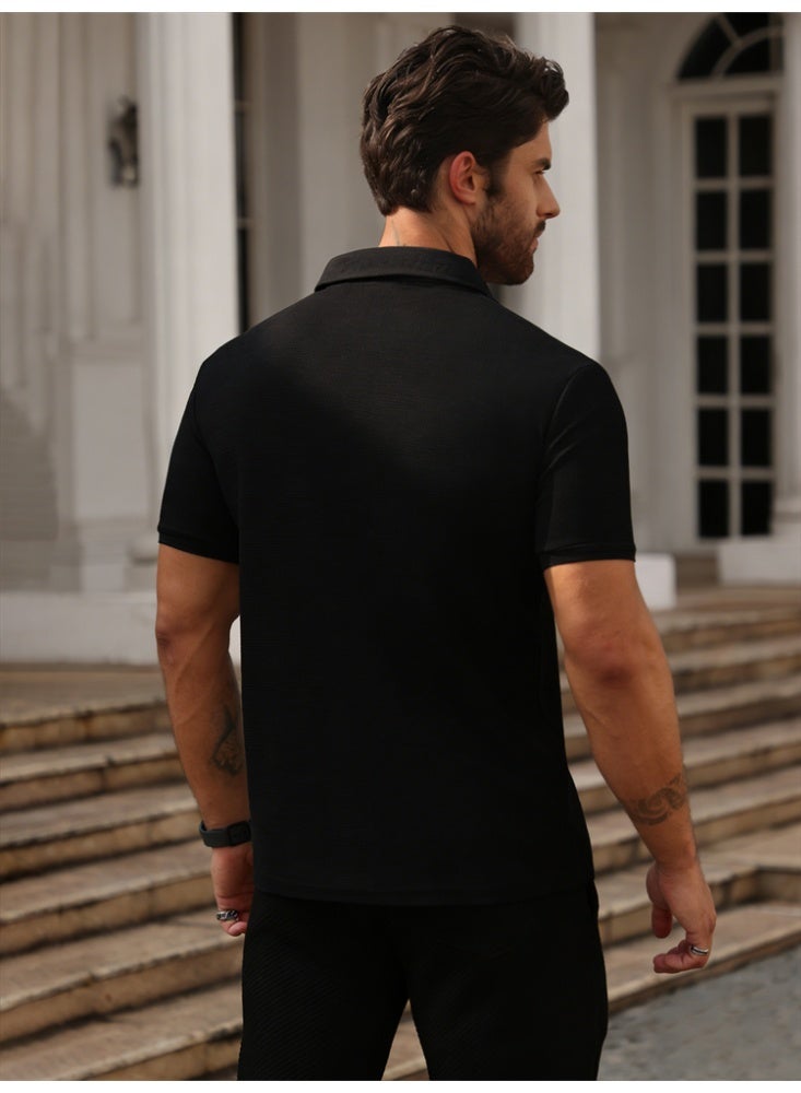 عام الرجال قمصان بولو قصيرة الأكمام قمصان الغولف الكلاسيكية صالح عارضة الأداء تي شيرت - Image 3