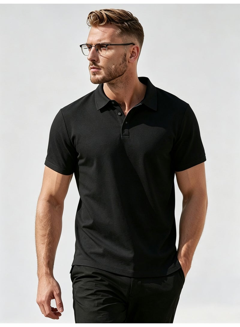 general Men's Short Sleeve Polo Shirts,Basic Golf T-Shirts for Men,Regular Fit Breathable Quick-Dry Shirt,Classic Moisture Wicking Performance Tees Summer,Athletic Running Top,Business and Casual Wear, Black - Image 1