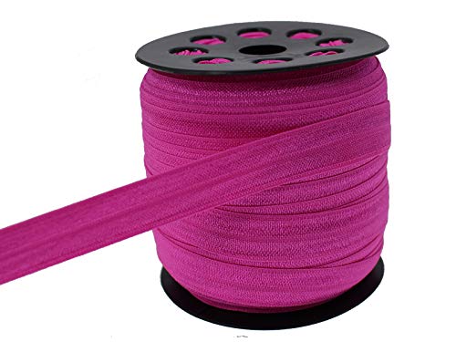 JESEP Rose Fold Over Elastic 5/8 inch 15mm Elastic Bands for Sewing 40 Yards Wide Elastic Headbands Stretchy Ribbon for Crafts-Elastic Straps Trim for Girls Hair Ties-Bow-DIY Projects-Clothes - Image 1