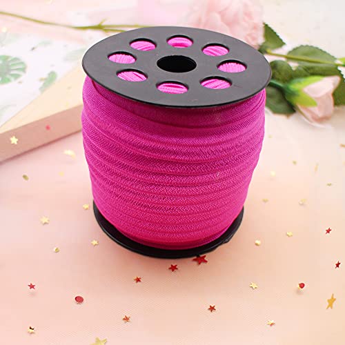 JESEP Rose Fold Over Elastic 5/8 inch 15mm Elastic Bands for Sewing 40 Yards Wide Elastic Headbands Stretchy Ribbon for Crafts-Elastic Straps Trim for Girls Hair Ties-Bow-DIY Projects-Clothes - Image 2