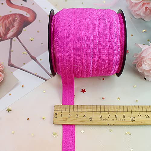 JESEP Rose Fold Over Elastic 5/8 inch 15mm Elastic Bands for Sewing 40 Yards Wide Elastic Headbands Stretchy Ribbon for Crafts-Elastic Straps Trim for Girls Hair Ties-Bow-DIY Projects-Clothes - Image 5