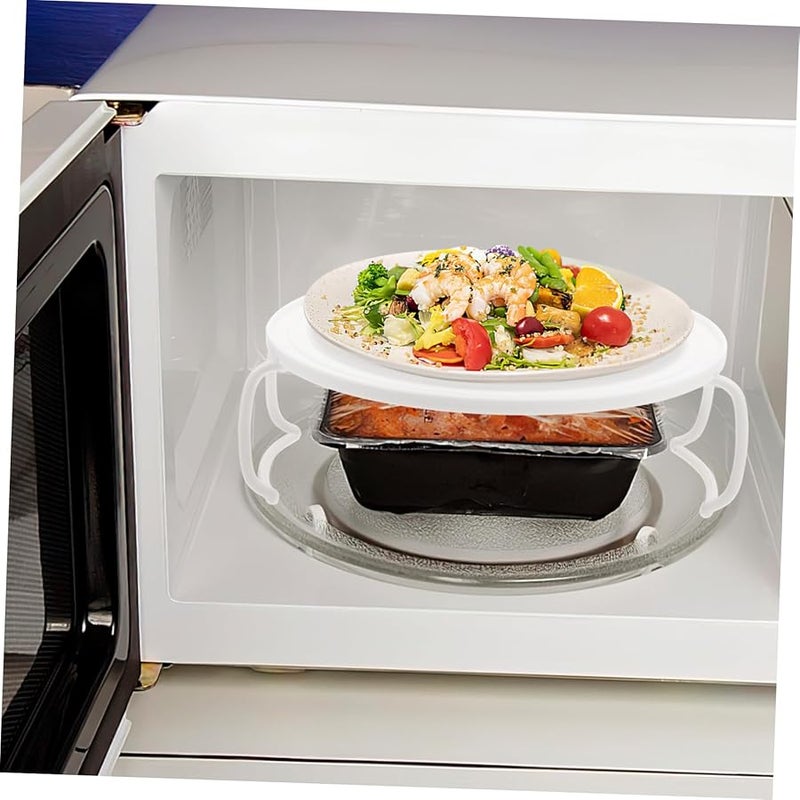 2 Tier Microwave Steaming Rack Storage Tray for Cooking Heating Versatile Kitchen Accessory - Image 4