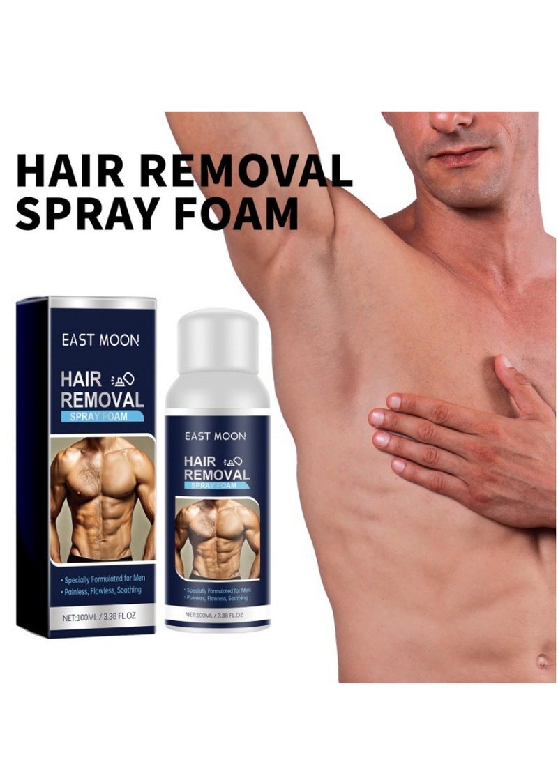 East Moon - Hair Removal Spray Foam for Men, Painless Hair Removal Spray Armpit Gentle Hair Remover Refreshing Quick Hair Removal Spray, Safe Hair Depilatory For Male Underarm, Chest, Back, Legs - Image 1