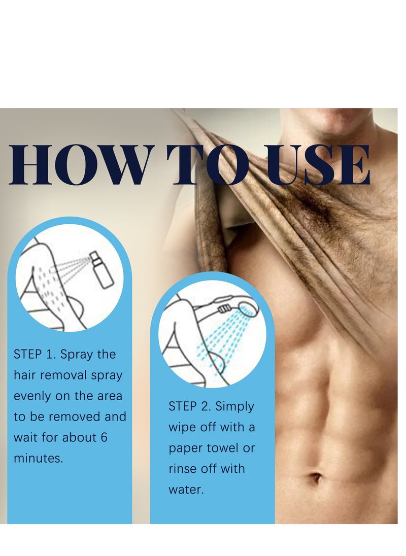 East Moon - Hair Removal Spray Foam for Men, Painless Hair Removal Spray Armpit Gentle Hair Remover Refreshing Quick Hair Removal Spray, Safe Hair Depilatory For Male Underarm, Chest, Back, Legs - Image 1