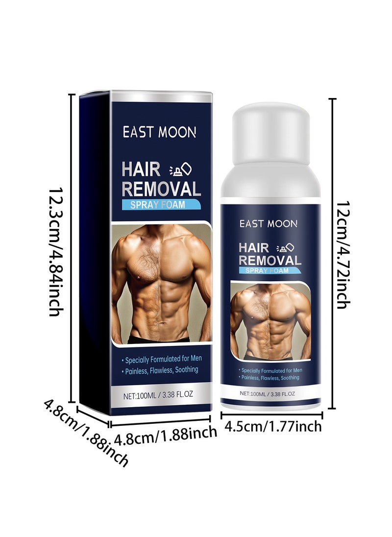 East Moon - Hair Removal Spray Foam for Men, Painless Hair Removal Spray Armpit Gentle Hair Remover Refreshing Quick Hair Removal Spray, Safe Hair Depilatory For Male Underarm, Chest, Back, Legs - Image 1