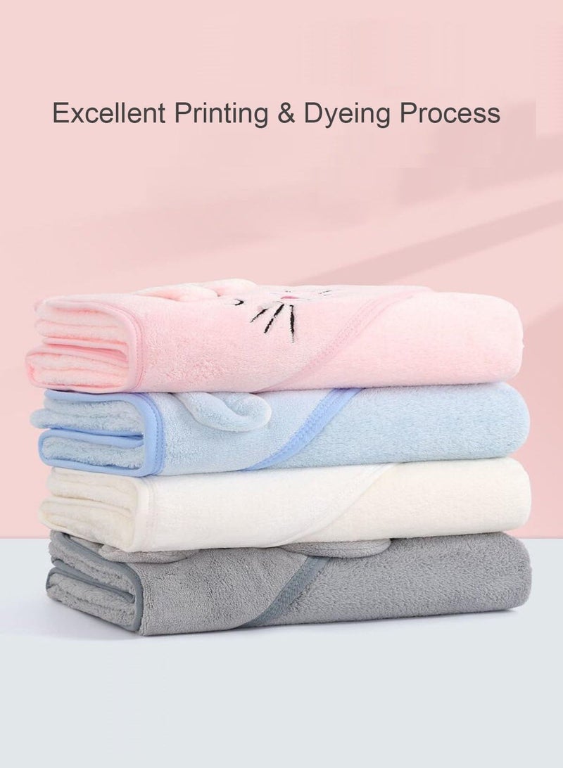 NIBEMINENT Baby Bath Towels with Hood for Toddler Infant Newborn,Baby Hooded Towel, Soft Towel Bathtub Newborn,(White) - Image 3